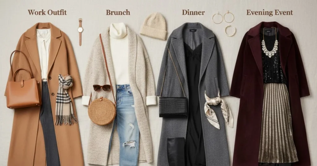 Outfit ideas showing how to style maxi coats for any event | theinternetchicks.co.uk